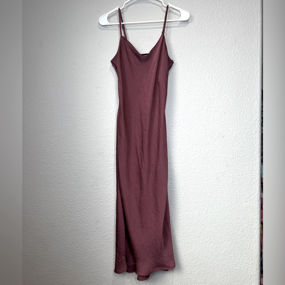 Originality Mauve Midi Satin Slip Dress, S